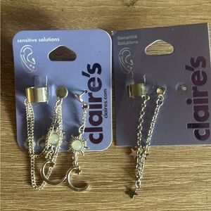 Claire's Silver Celestial Earrings Set